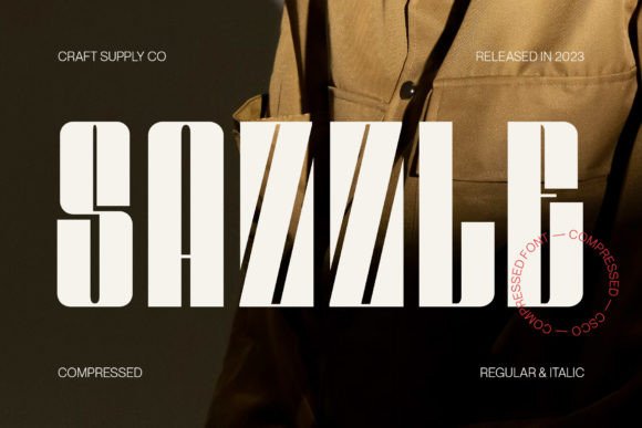 Sazzle Font: Compressed Sans Serif for Digital Impact